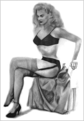 "Pin-Up #1", pencil drawing